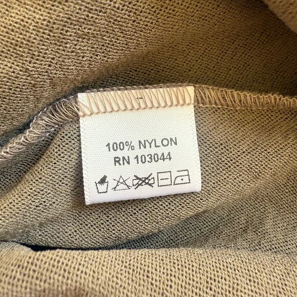 PETIT POIS by Viviana G Taupe Brown Nylon Mesh Mini Dress M Long Sleeve Bodycon - Picture 6 of 7